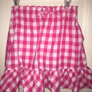 Size 6x pink and white plaid skirt